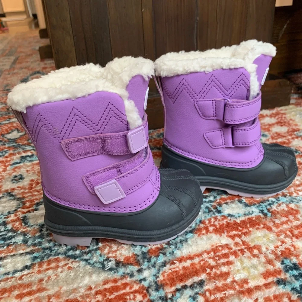 Cat & Jack Purple and Gray Snow Boots - Picture 3 of 8